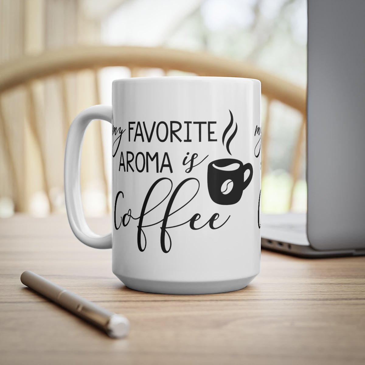 My Favourite Aroma is Coffee Ceramic Coffee Cups, 11oz, 15oz