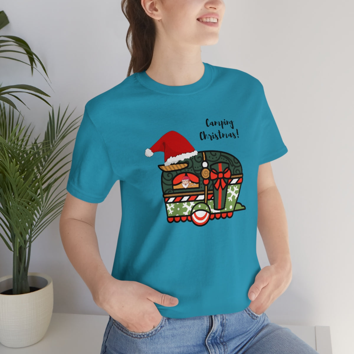 Camping Christmas Unisex Jersey Short Sleeve Tee