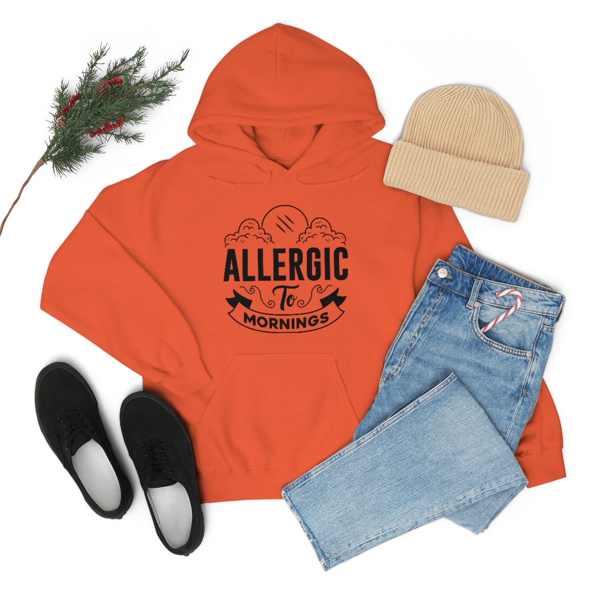 Allergic To Mornings Unisex Heavy Blend™ Hooded Sweatshirt