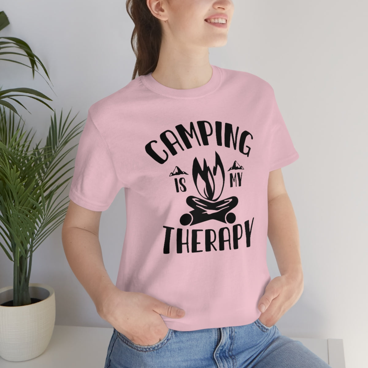 Camping is My Therapy Unisex Jersey Short Sleeve Tee