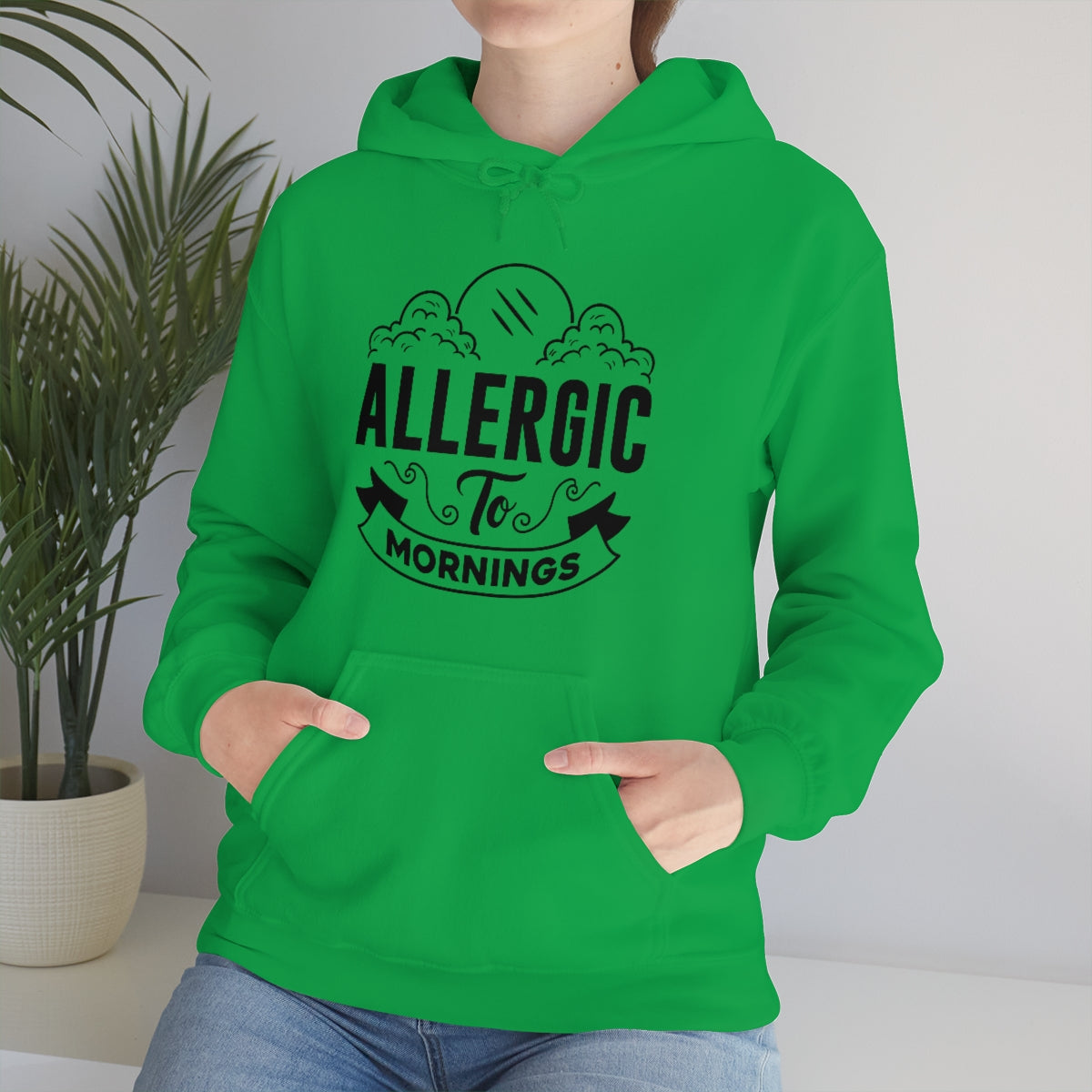 Allergic To Mornings Unisex Heavy Blend™ Hooded Sweatshirt