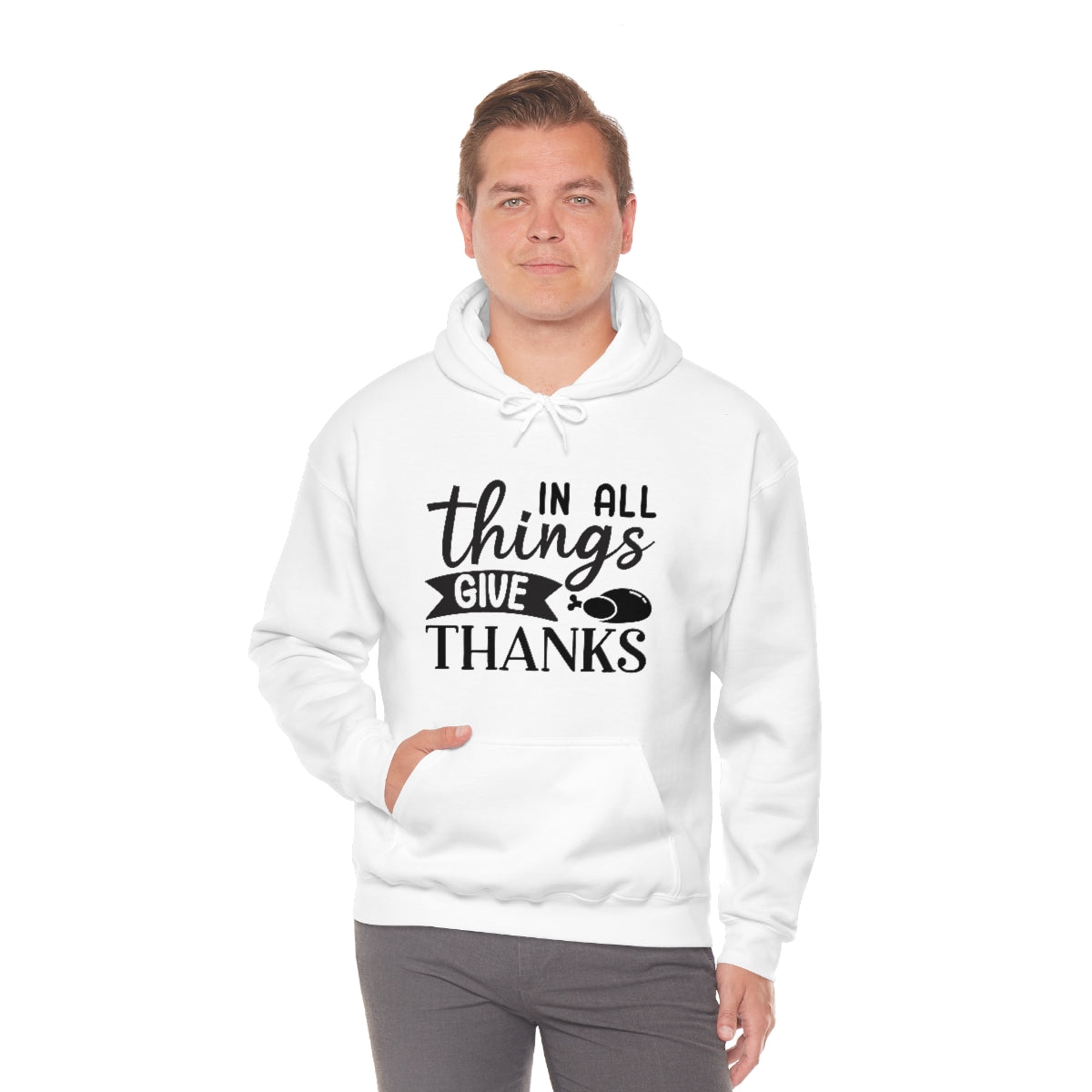 In All Things Give Thanks Unisex Heavy Blend™ Hooded Sweatshirt