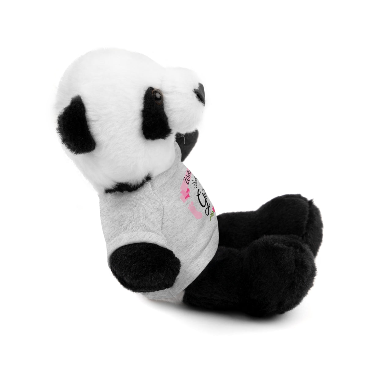 Welcome Baby Girl Stuffed Animals (Bear, Bunny, Jaguar, Lion, Panda, Sheep) with Tee