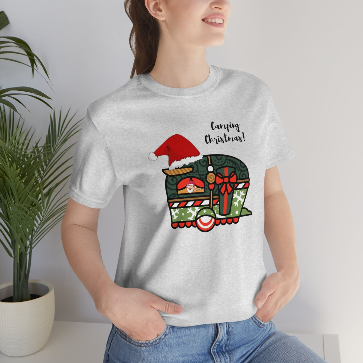 Camping Christmas Unisex Jersey Short Sleeve Tee