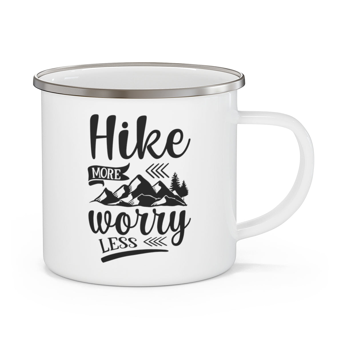 Hike More Worry Less Enamel Camping Mug