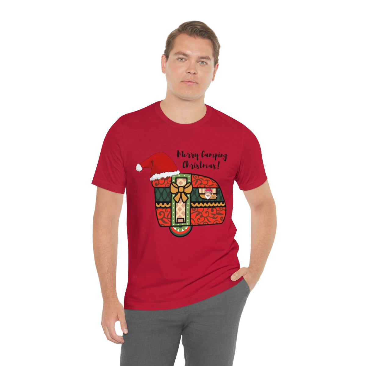 Merry Camping Christmas Unisex Jersey Short Sleeve Tee