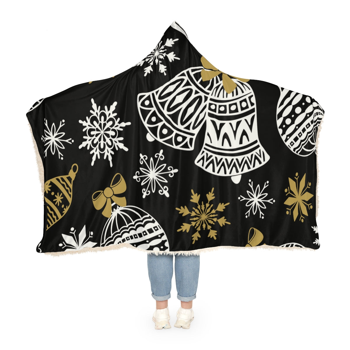 Black & Gold Christmas Snuggle Blanket