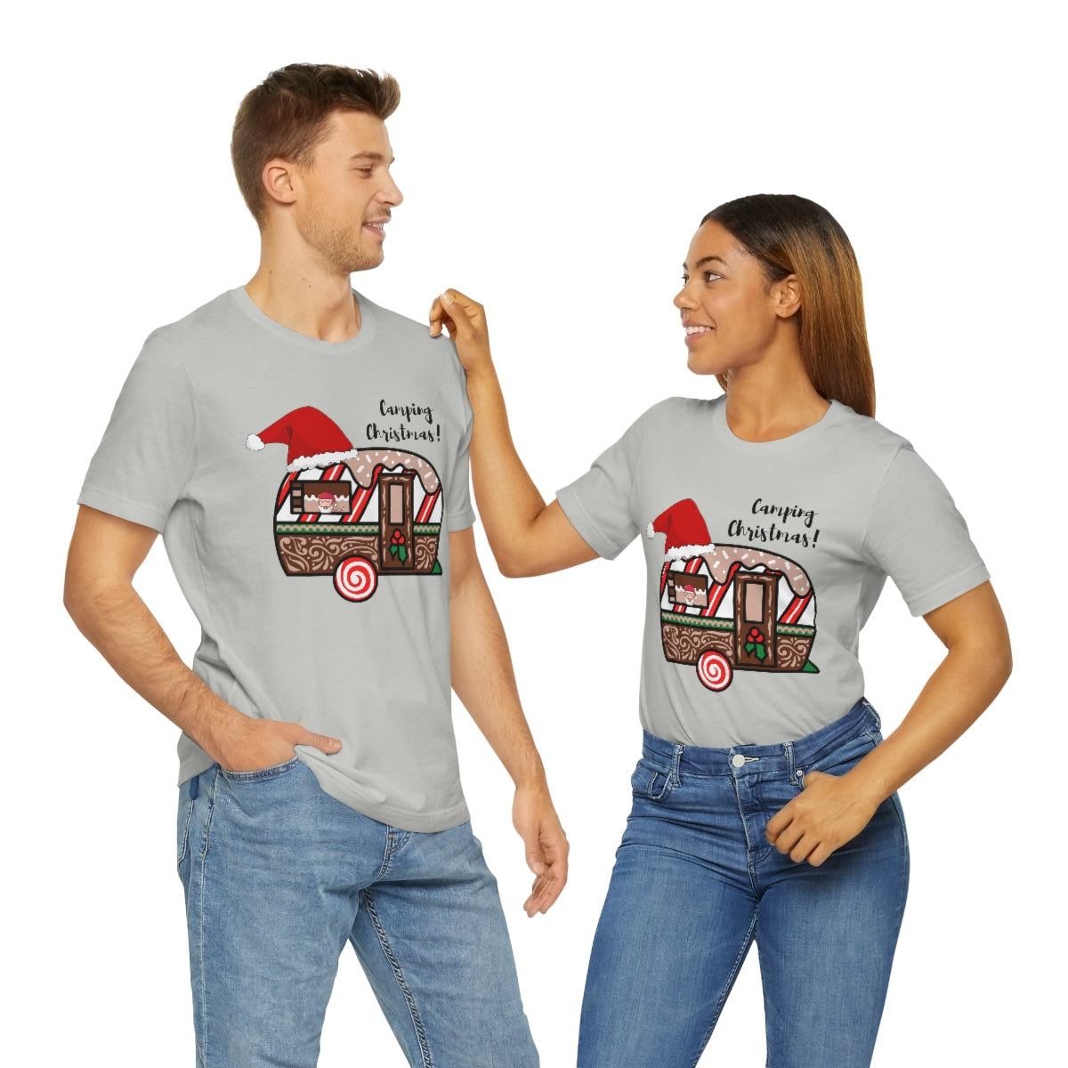 Camping Christmas Unisex Jersey Short Sleeve Tee