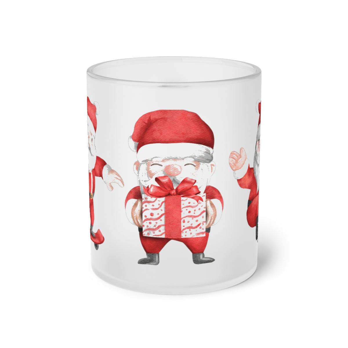 Santa Claus Christmas Frosted Glass Mug