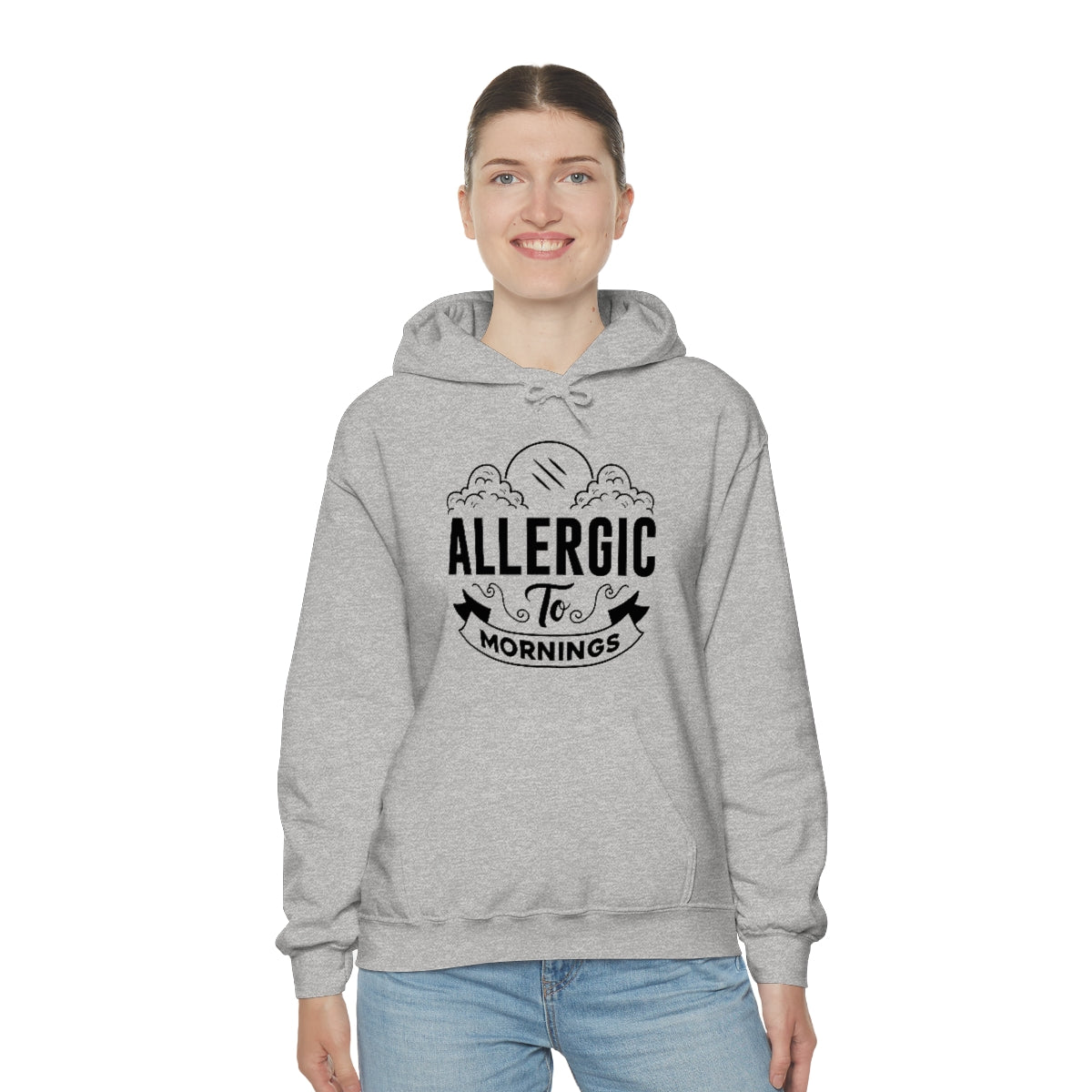 Allergic To Mornings Unisex Heavy Blend™ Hooded Sweatshirt