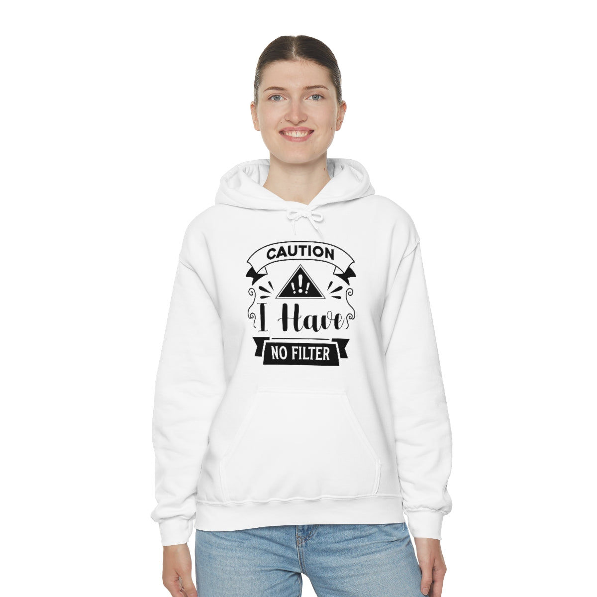 Caution I Have No Filter Unisex Heavy Blend™ Hooded Sweatshirt