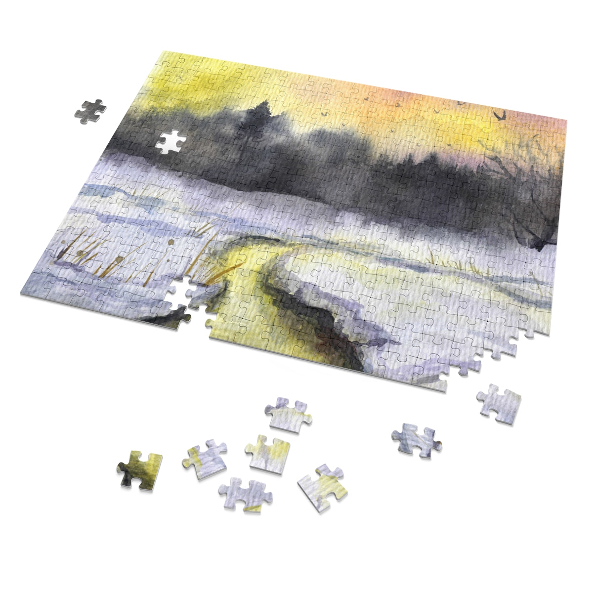 Winter Wonderland River & Snow Jigsaw Puzzle (30, 110, 252, 500,1000-Piece)