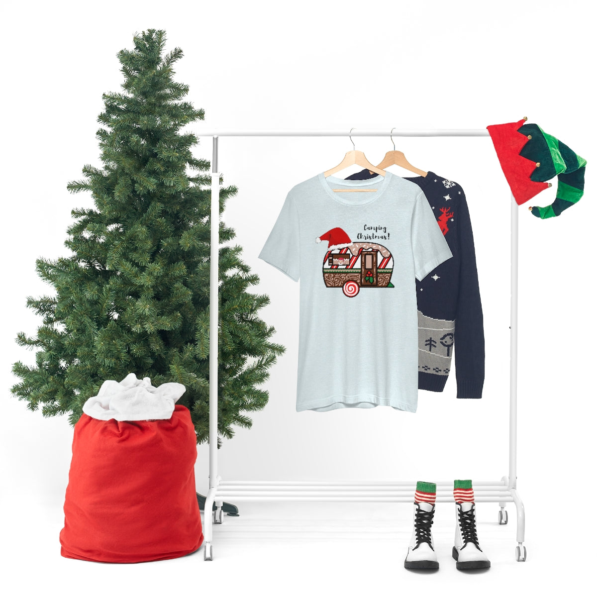 Camping Christmas Unisex Jersey Short Sleeve Tee