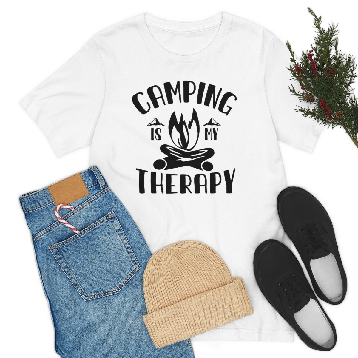 Camping is My Therapy Unisex Jersey Short Sleeve Tee