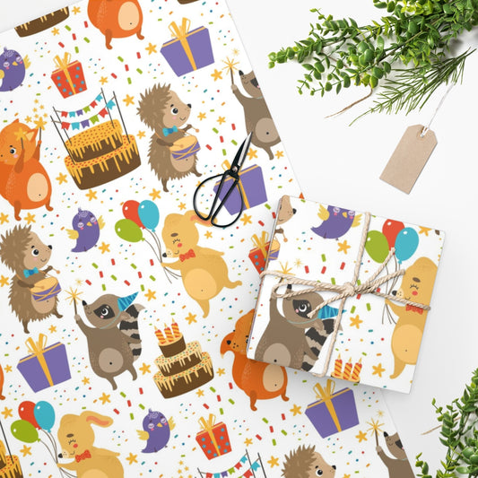 Animals Balloons & Cake Wrapping Paper