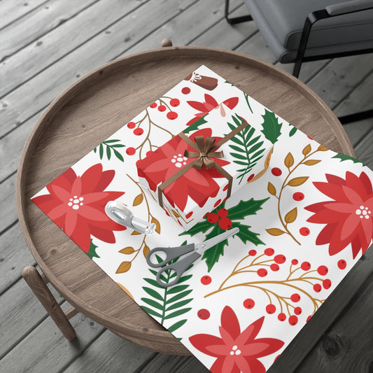 Christmas Flowers Gift Wrap Papers