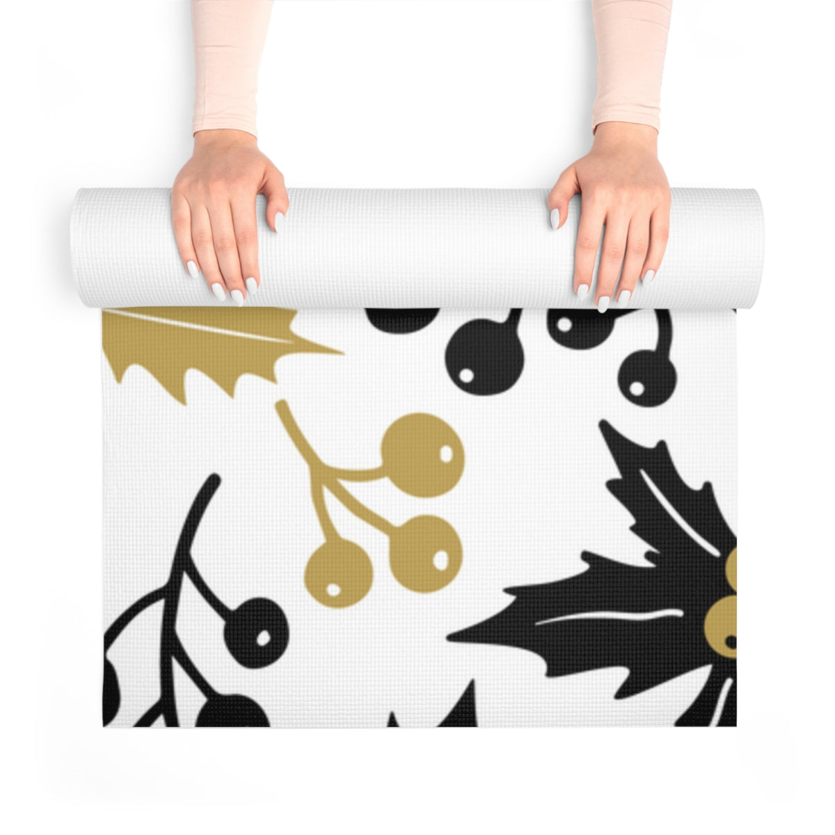 Black & Gold Christmas Foam Yoga Mat