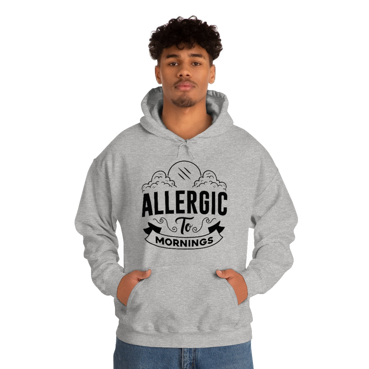 Allergic To Mornings Unisex Heavy Blend™ Hooded Sweatshirt