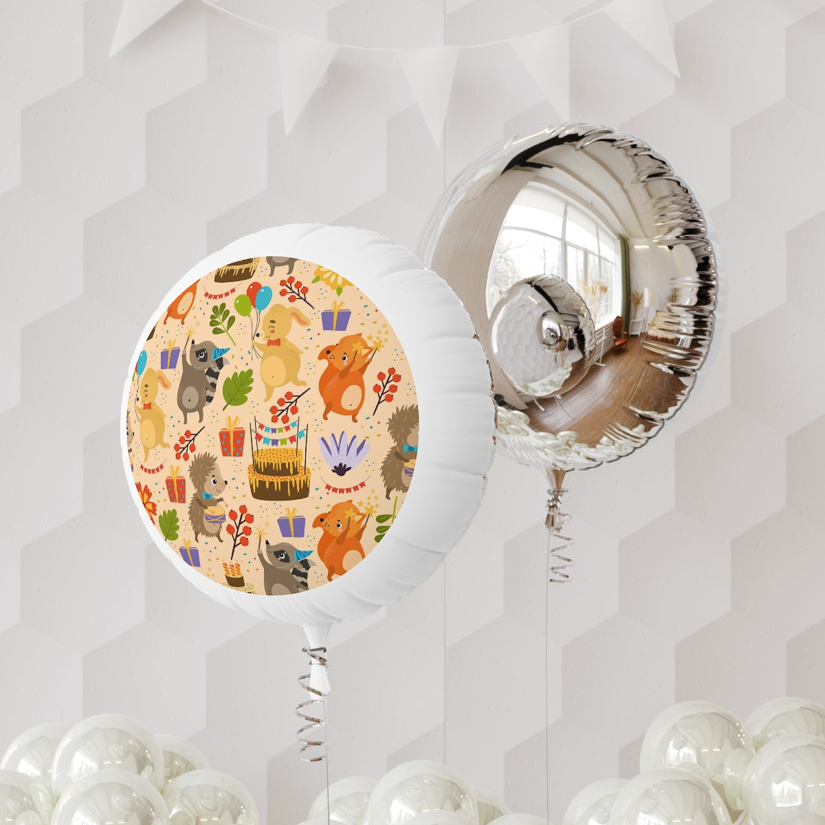 Happy Birthday Animals, Cake & Gifts Birthday Helium Balloon