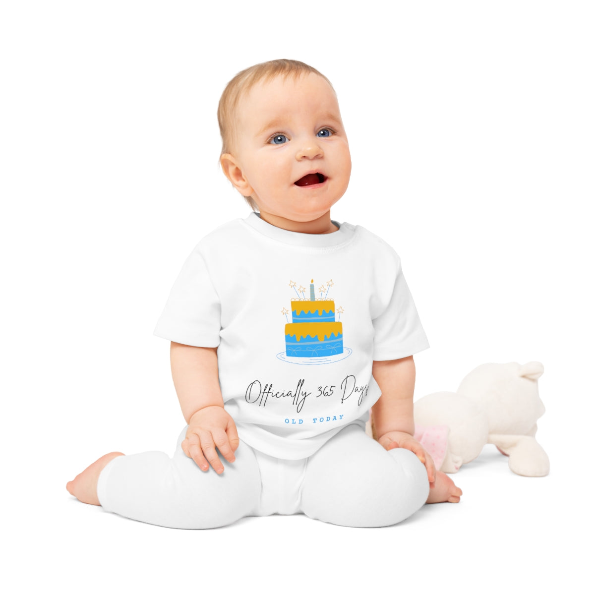 Officially 365 days old today (Blue) Happy Birthday Baby T-Shirt