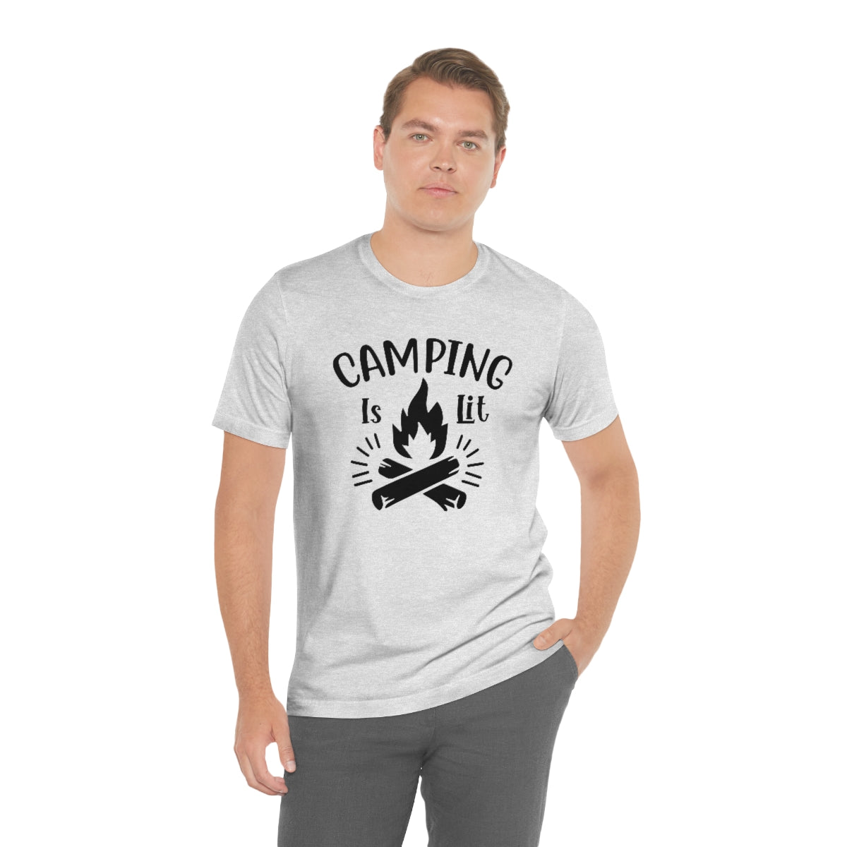 Camping is Lit Unisex Jersey Short Sleeve Tee