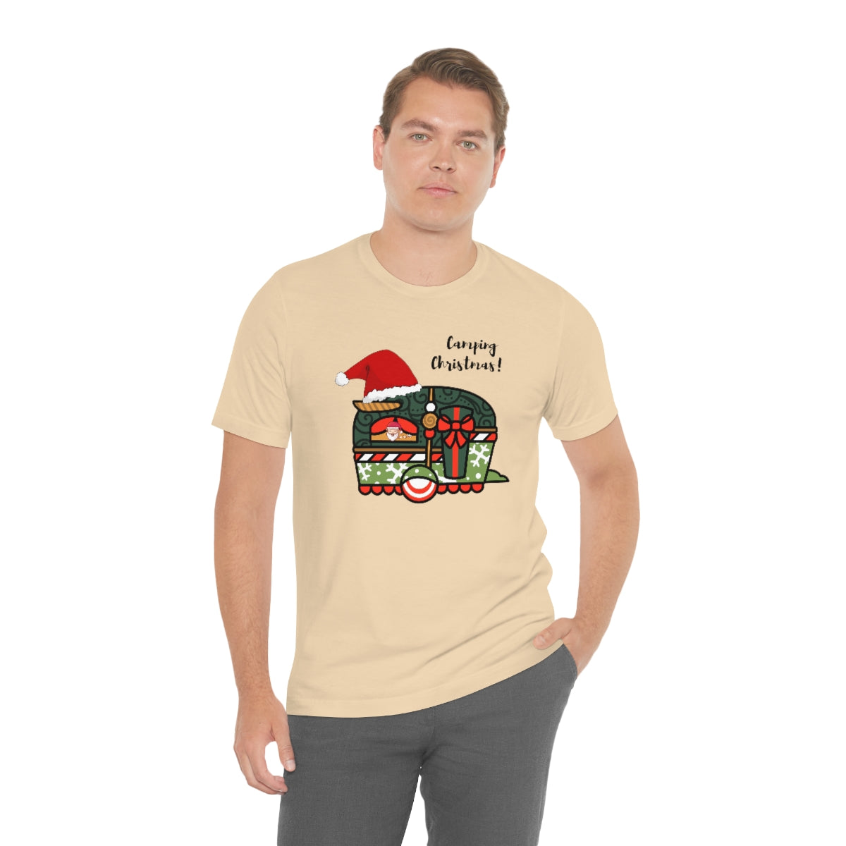 Camping Christmas Unisex Jersey Short Sleeve Tee