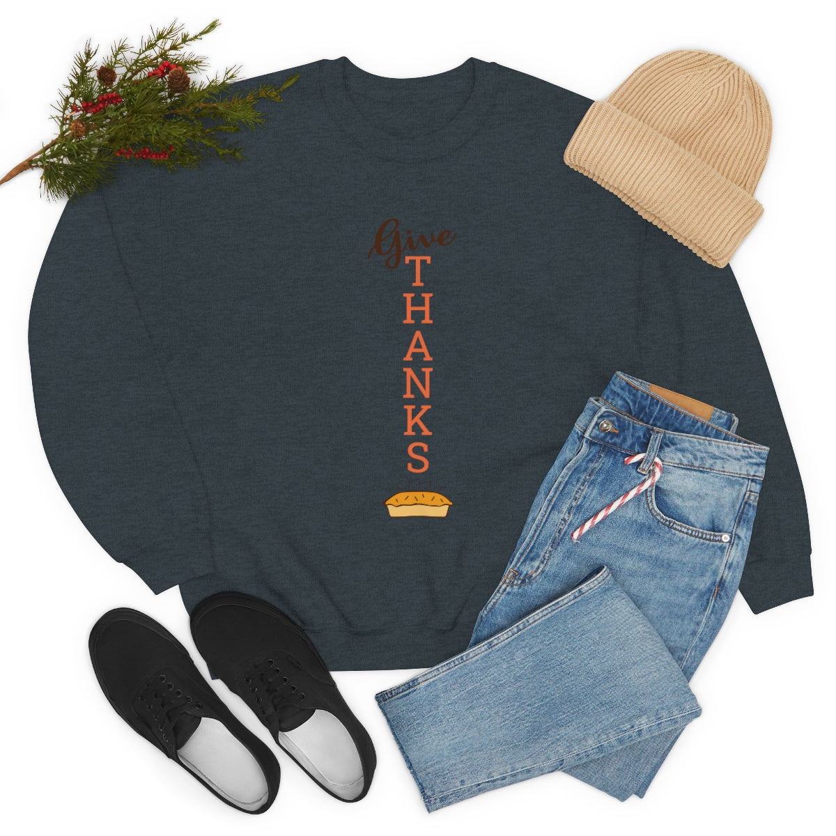 Give Thanks Unisex Heavy Blend™ Crewneck Sweatshirt