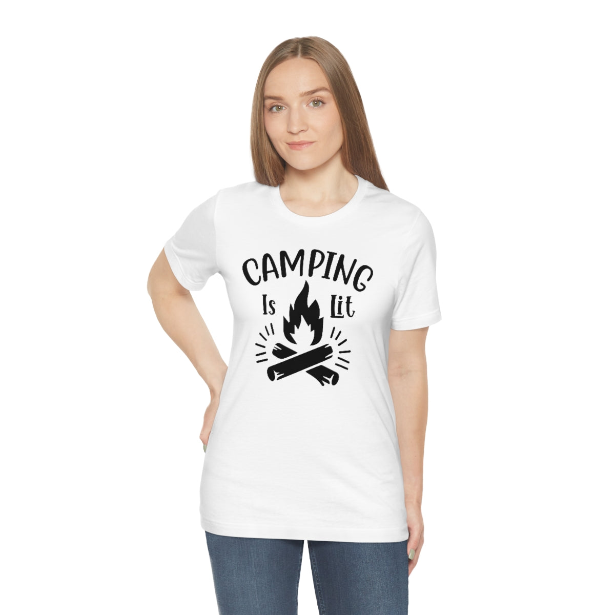 Camping is Lit Unisex Jersey Short Sleeve Tee