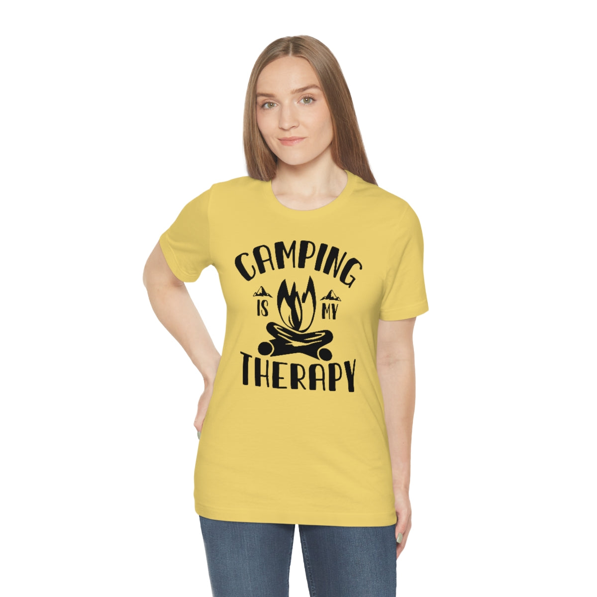 Camping is My Therapy Unisex Jersey Short Sleeve Tee