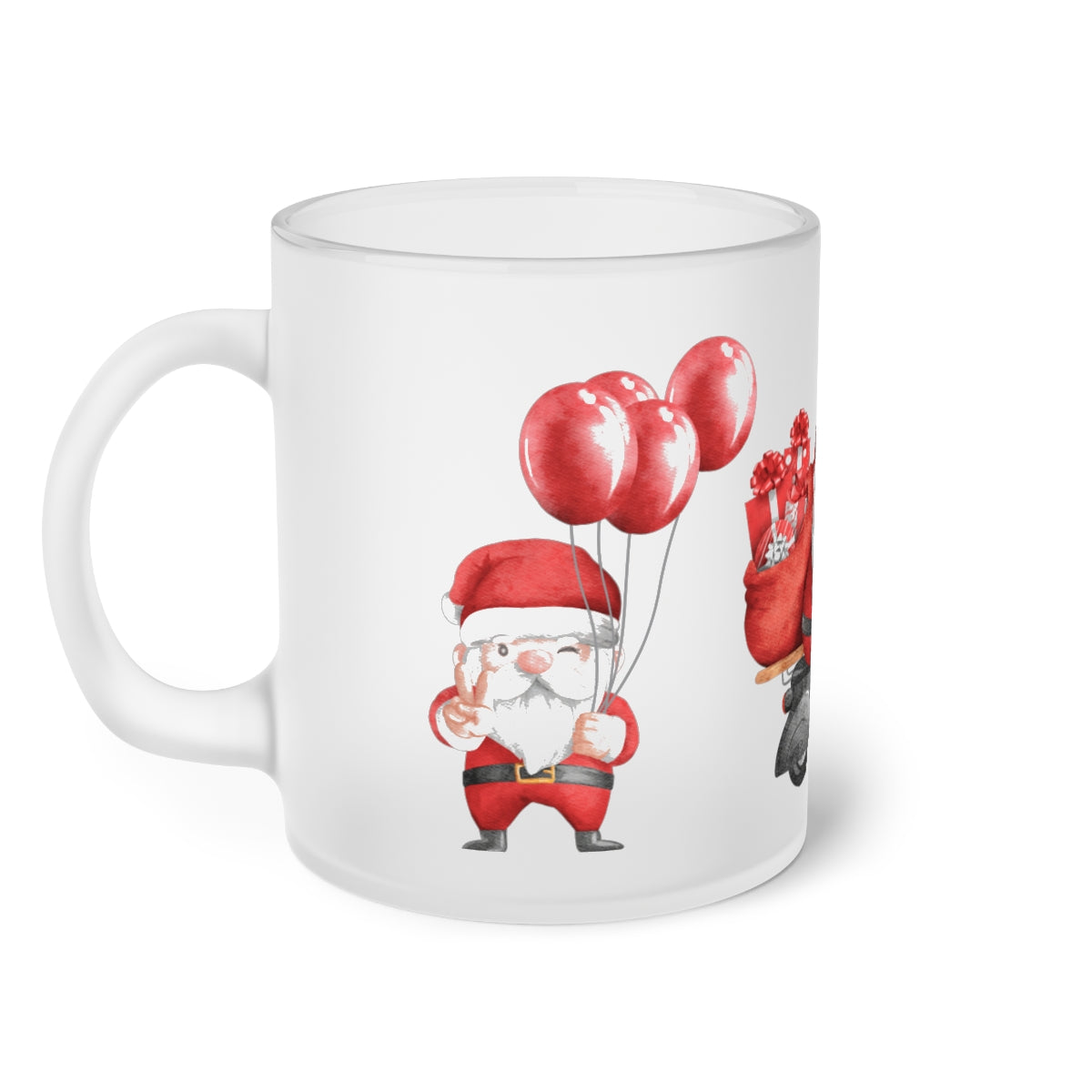 Christmas Santa Frosted Glass Mug