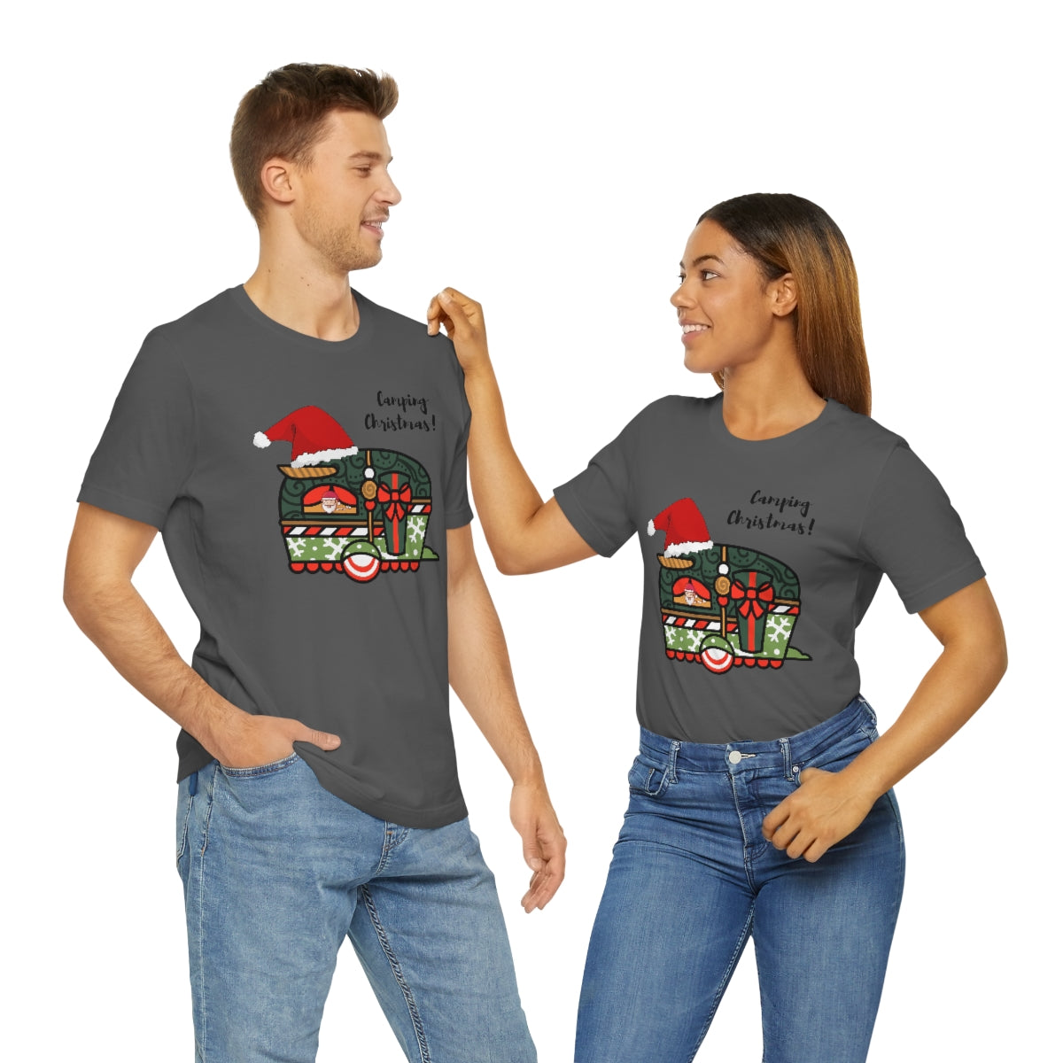 Camping Christmas Unisex Jersey Short Sleeve Tee