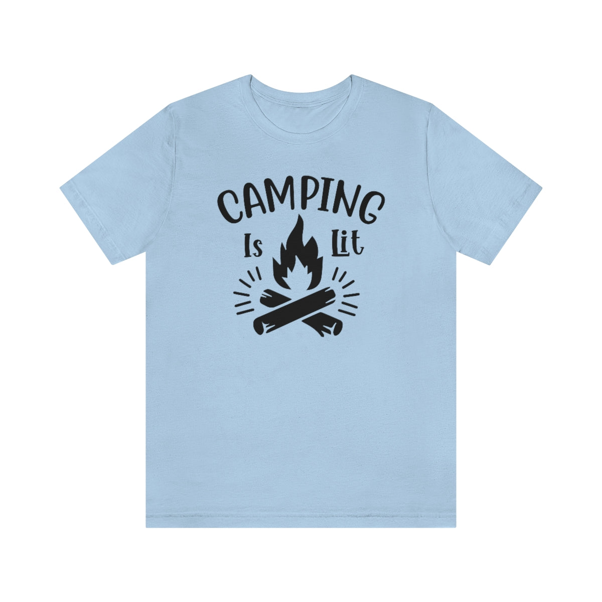 Camping is Lit Unisex Jersey Short Sleeve Tee