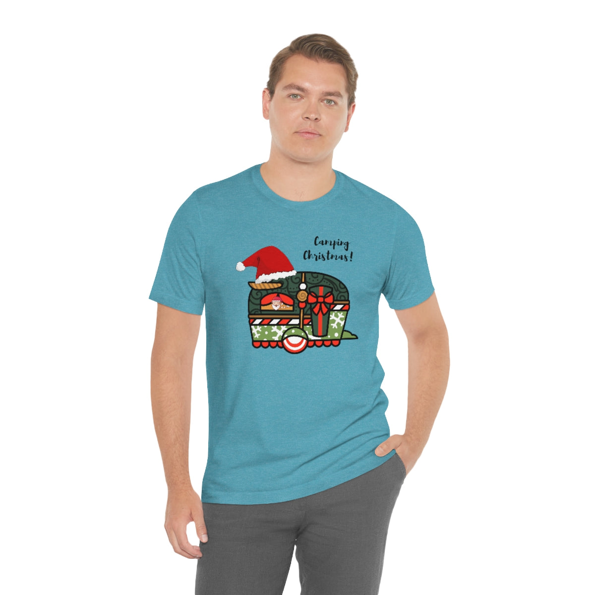 Camping Christmas Unisex Jersey Short Sleeve Tee