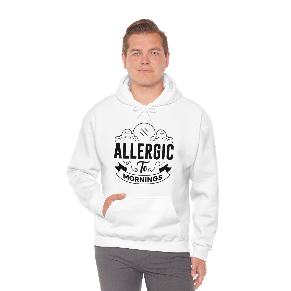 Allergic To Mornings Unisex Heavy Blend™ Hooded Sweatshirt