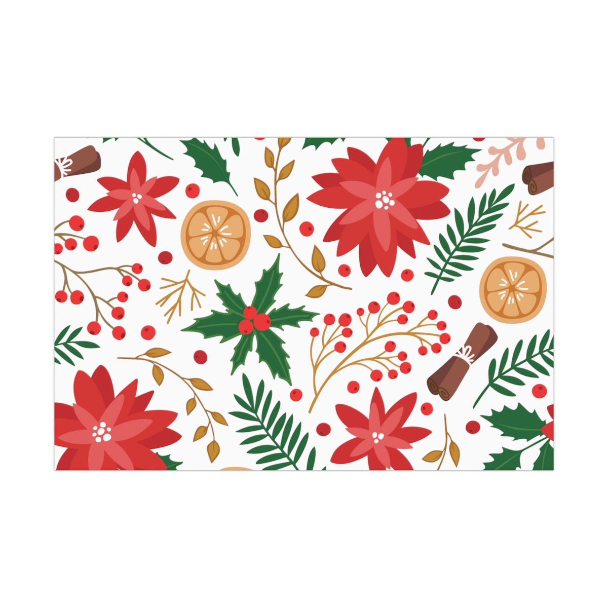 Christmas Flowers Gift Wrap Papers