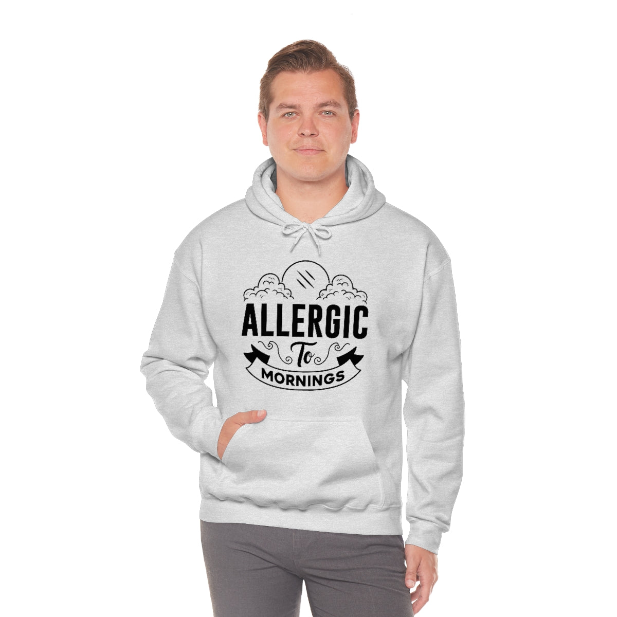 Allergic To Mornings Unisex Heavy Blend™ Hooded Sweatshirt