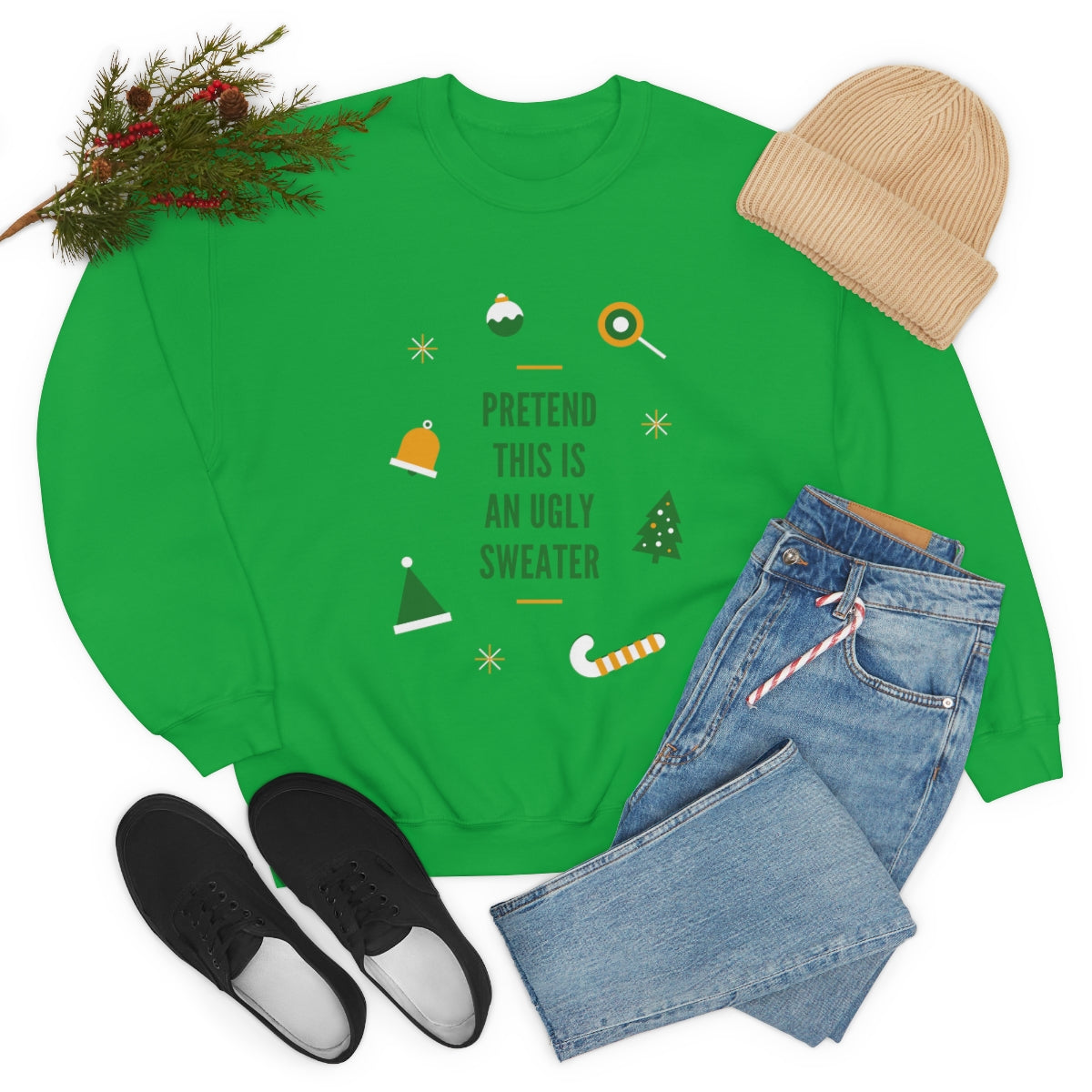 Pretend This is An Ugly Sweater Unisex Heavy Blend™ Crewneck Sweatshirt