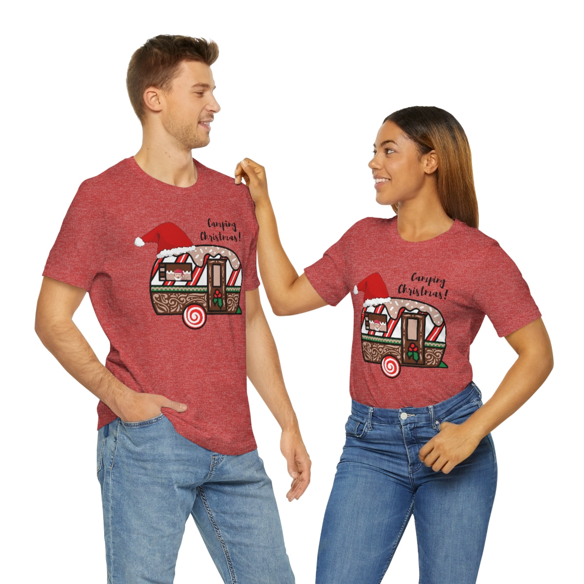 Camping Christmas Unisex Jersey Short Sleeve Tee