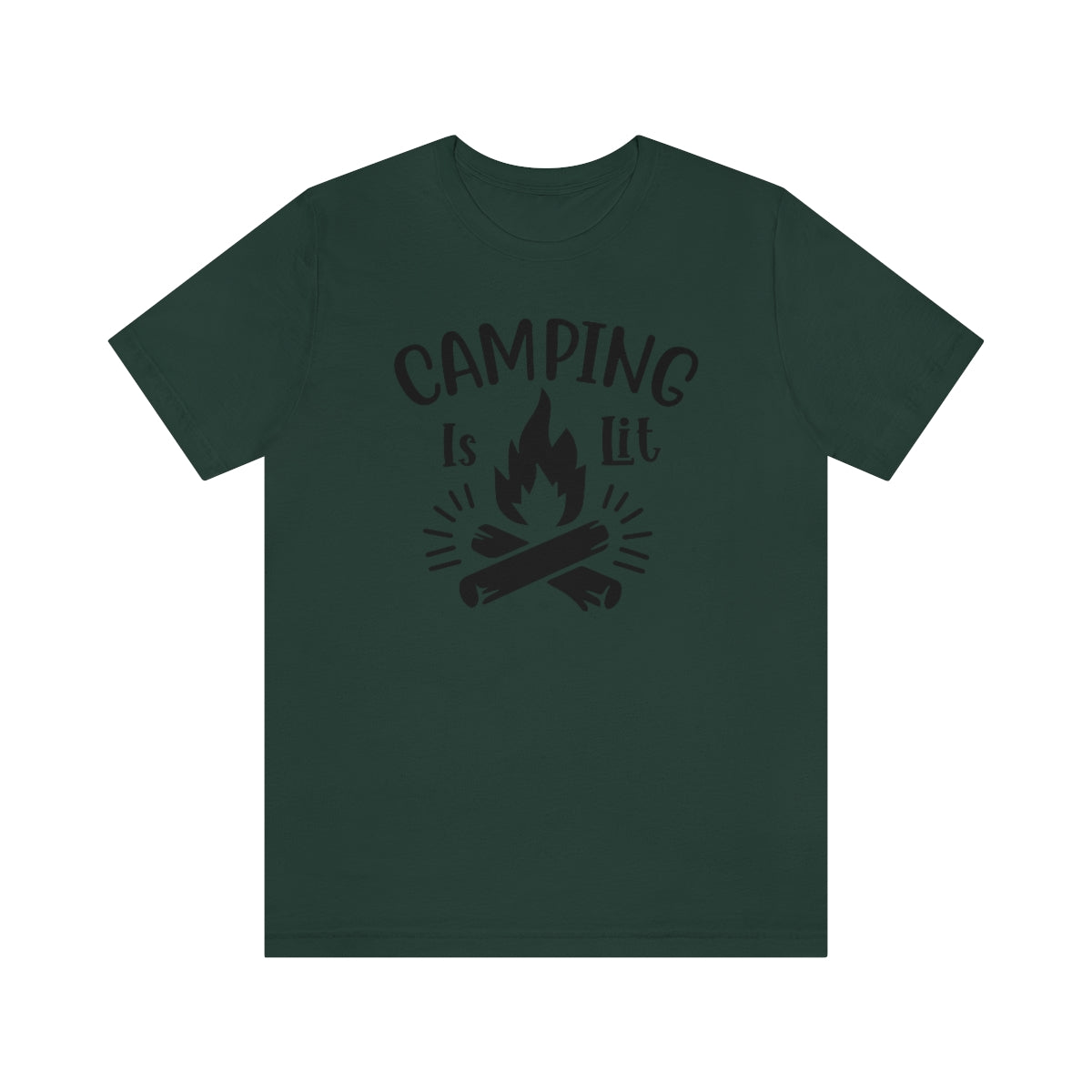 Camping is Lit Unisex Jersey Short Sleeve Tee