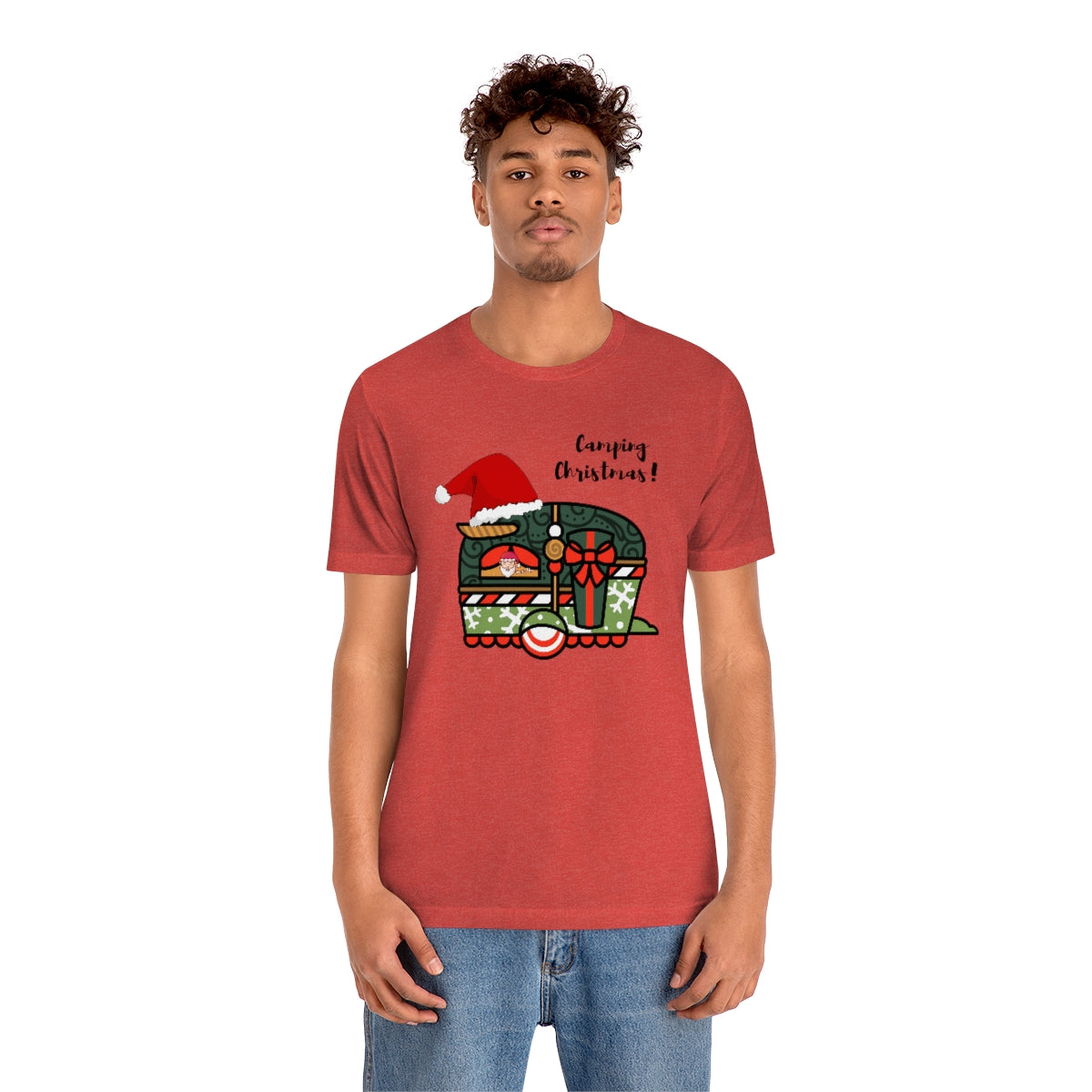 Camping Christmas Unisex Jersey Short Sleeve Tee