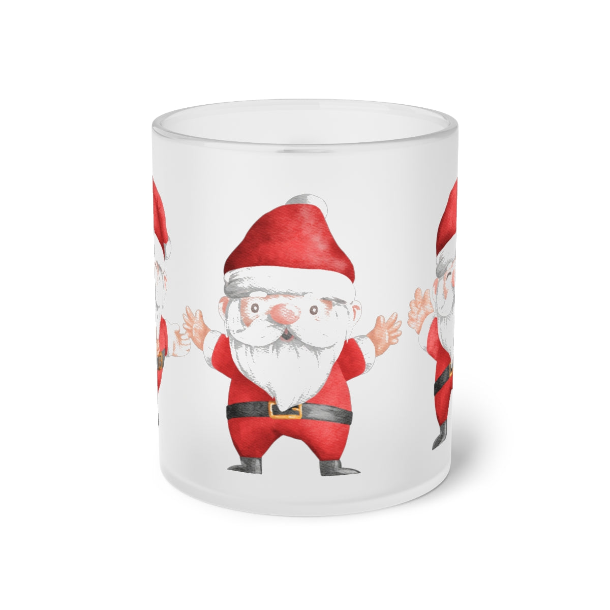 Christmas Santa Frosted Glass Mug