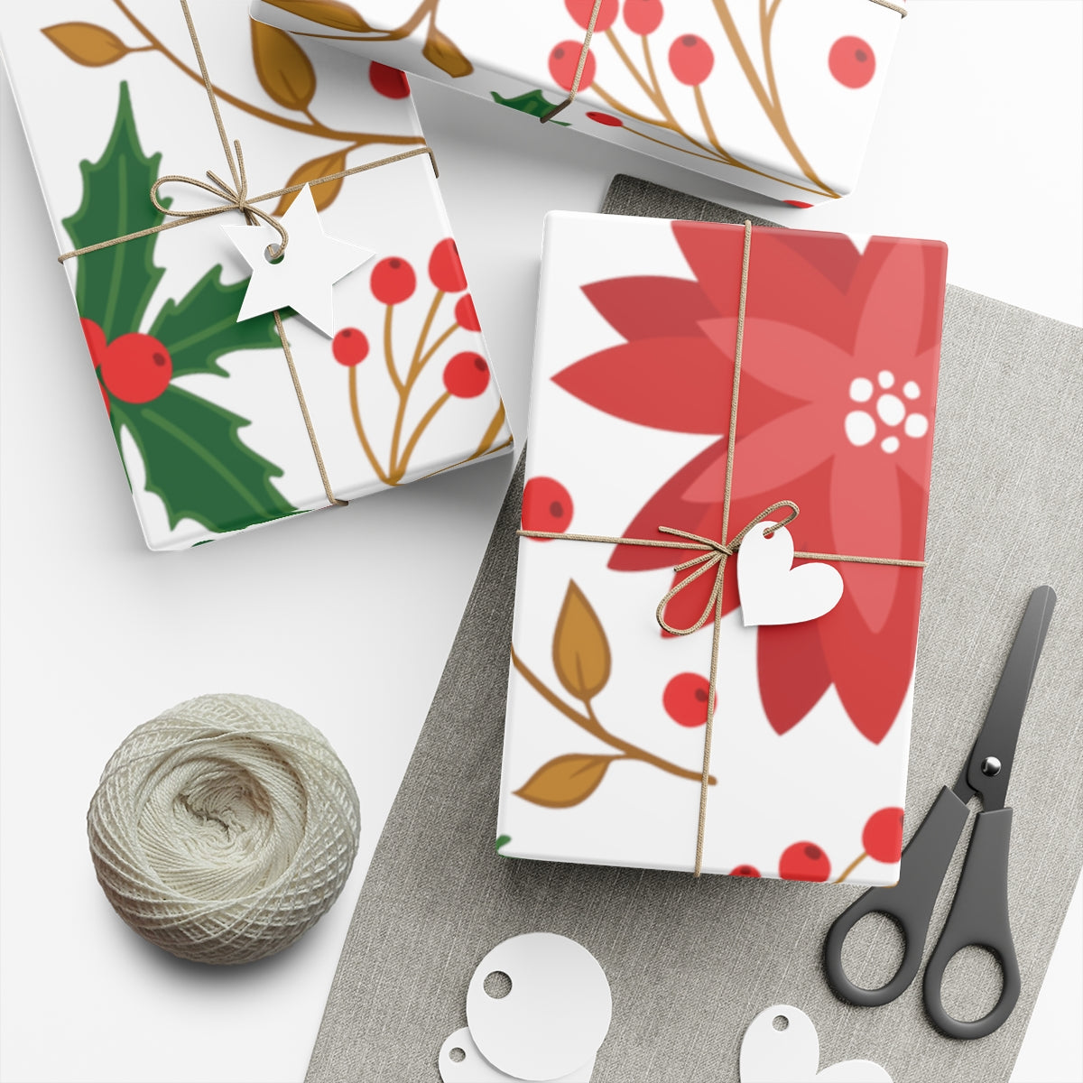 Christmas Flowers Gift Wrap Papers