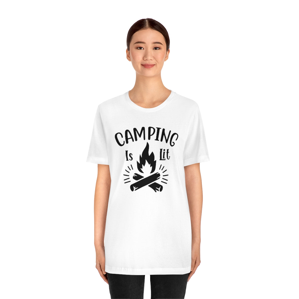 Camping is Lit Unisex Jersey Short Sleeve Tee