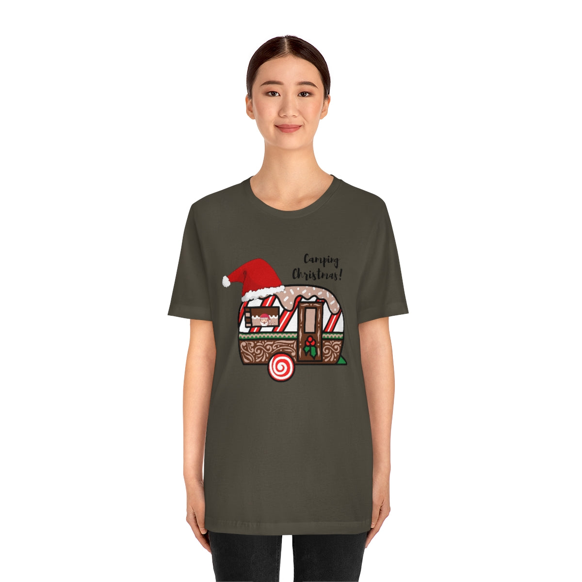 Camping Christmas Unisex Jersey Short Sleeve Tee