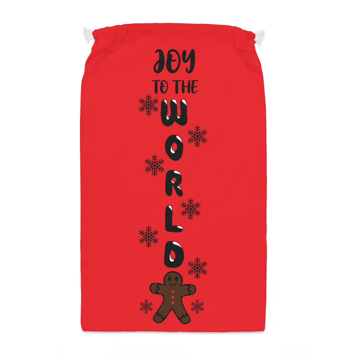 Joy to The World Gingerbread Man Santa Sack