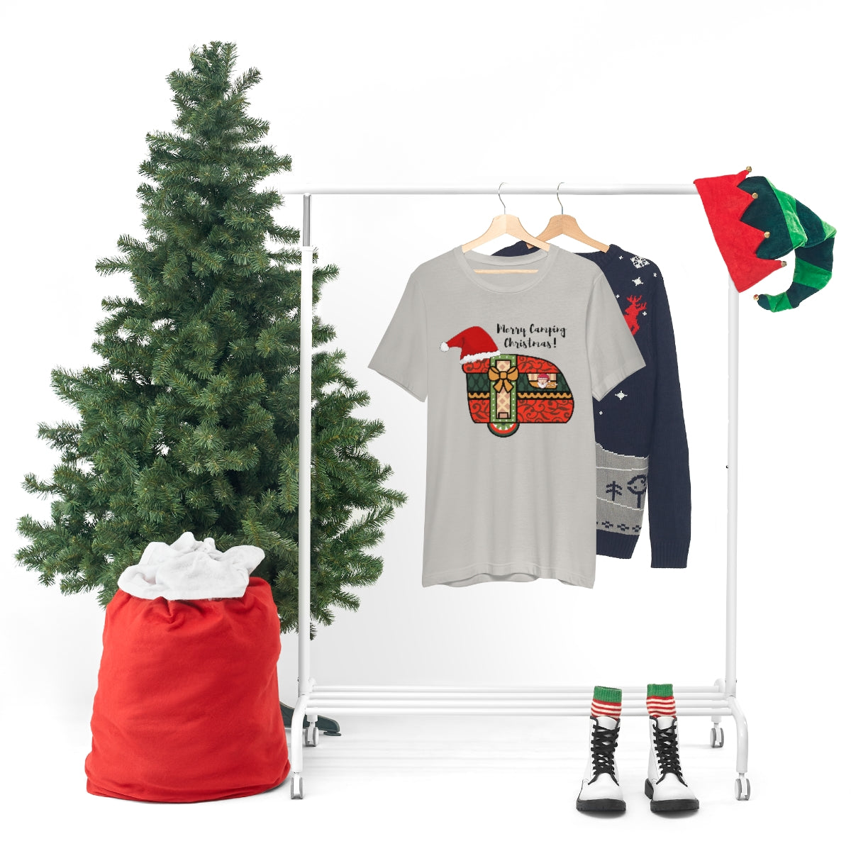 Merry Camping Christmas Unisex Jersey Short Sleeve Tee