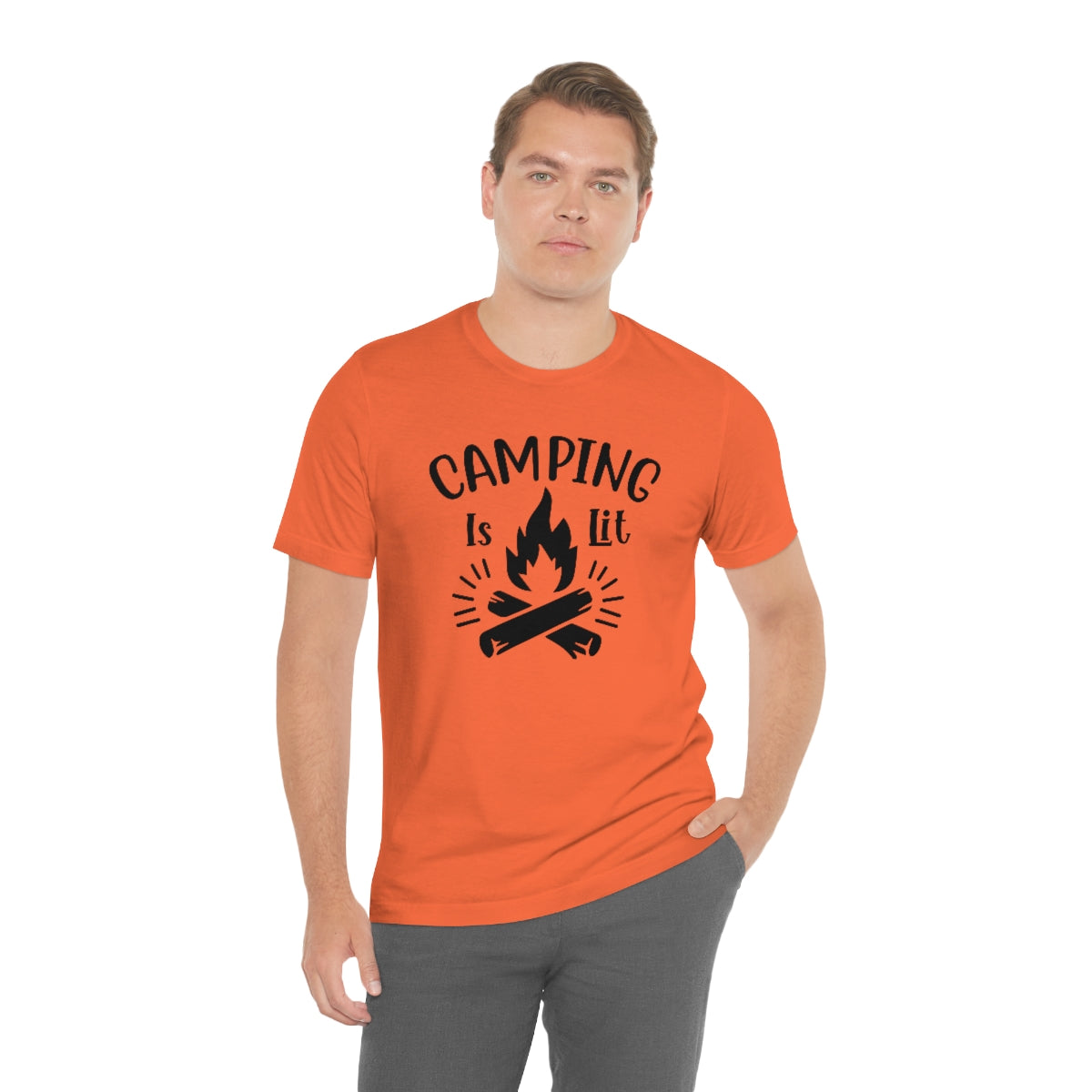 Camping is Lit Unisex Jersey Short Sleeve Tee