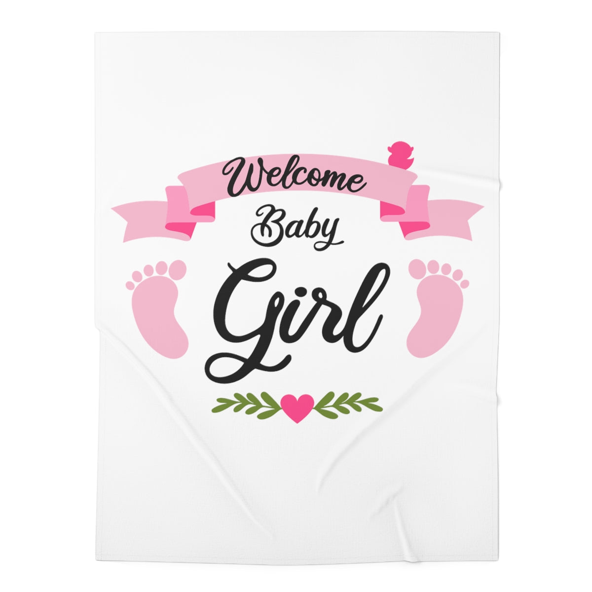 Welcome Baby Girls Baby Swaddle Blanket