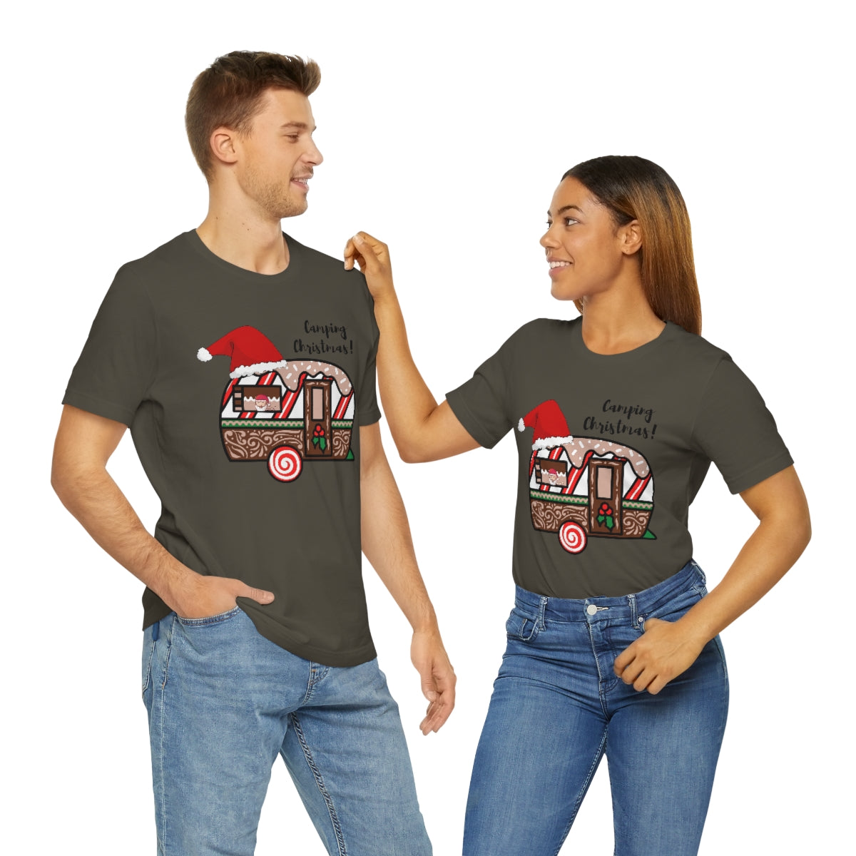 Camping Christmas Unisex Jersey Short Sleeve Tee