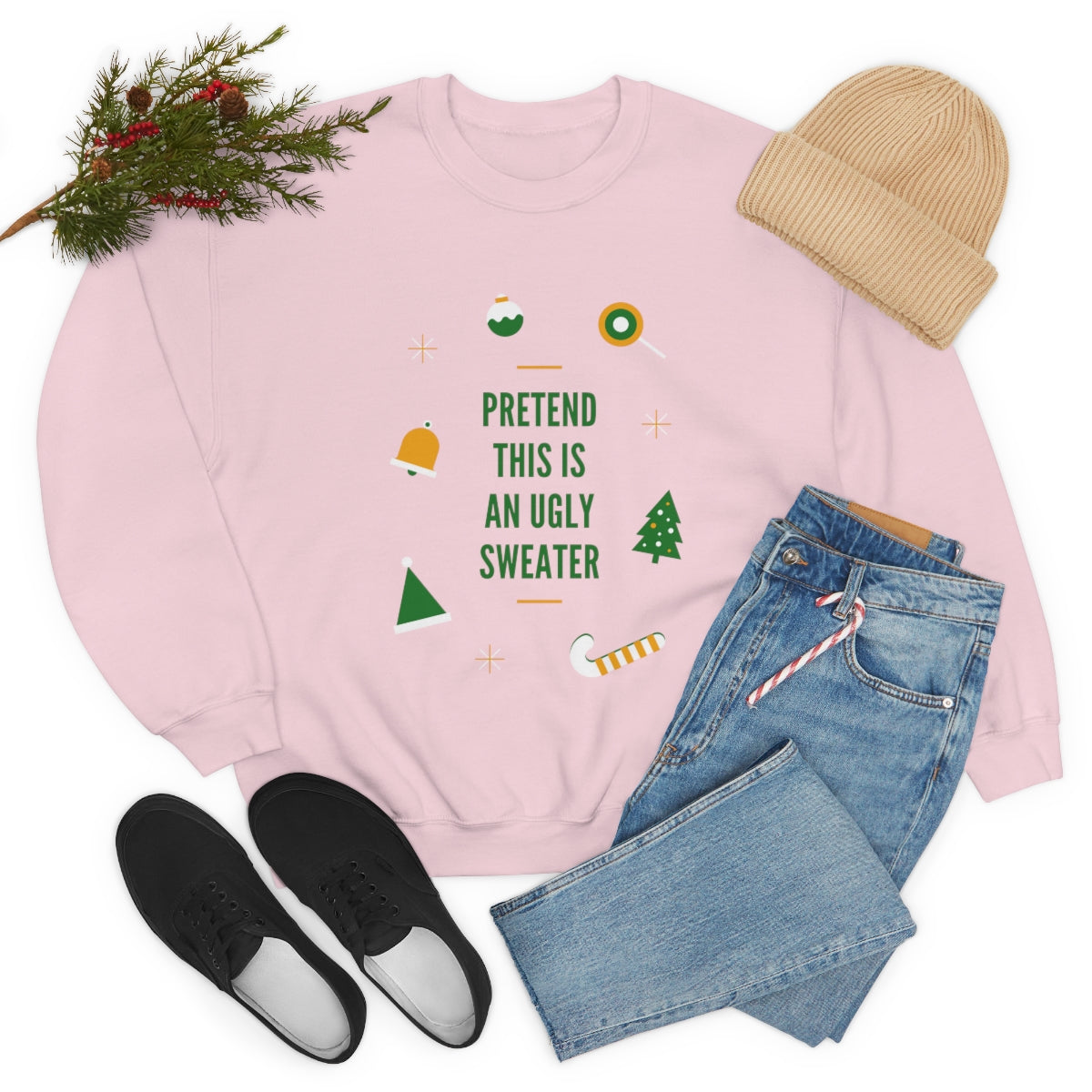 Pretend This is An Ugly Sweater Unisex Heavy Blend™ Crewneck Sweatshirt